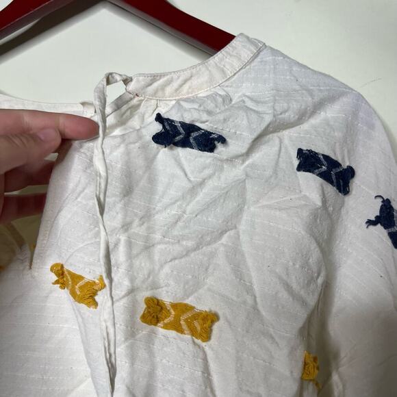 Lou & Grey For Loft Getaway Peasant Blouse White Womens M - Picture 4 of 10